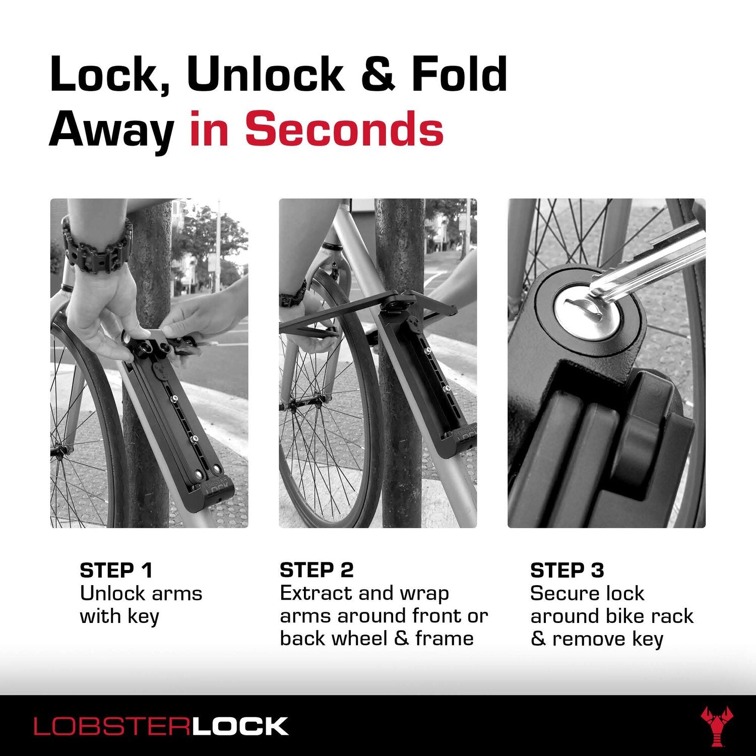 Folding bike frame online lock